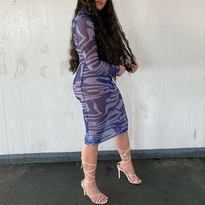 Mesh High Neck Dress